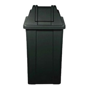 Cesto Lixeira Quadrado Com Tampa Vai-vem 100l:Preto
