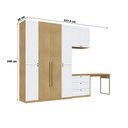 Ver imagem 3 de Guarda Roupa 158,9 Cm 6 Portas com Cômoda 3 Gavetas 100% Mdf Cor:savana com Branco