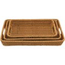Ver imagem 1 de Jg 3pç Bandeja Decorativo para Servir Plástico Natural