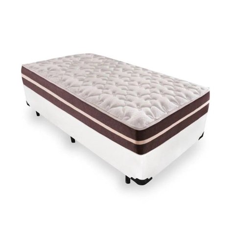 Cama Box Solteiro + Colchão de Molas - Anjos - Classic Superlastic 88x188x57cm:branco