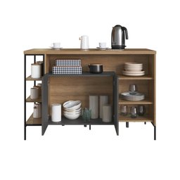 Mesa Bancada Gourmet 131cm com Arm 2 Portas P1035 Mel/graf - 6