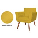Ver imagem 4 de Conjunto 2 Poltronas Cadeiras Isabella Sala de Estar Suede Amarelo - Incasa Decor