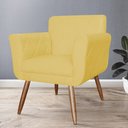 Ver imagem 3 de Conjunto 2 Poltronas Cadeiras Isabella Sala de Estar Suede Amarelo - Incasa Decor