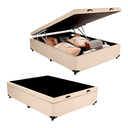 Ver imagem 2 de Cama Box Baú Casal Bege Sintético 42x138x188