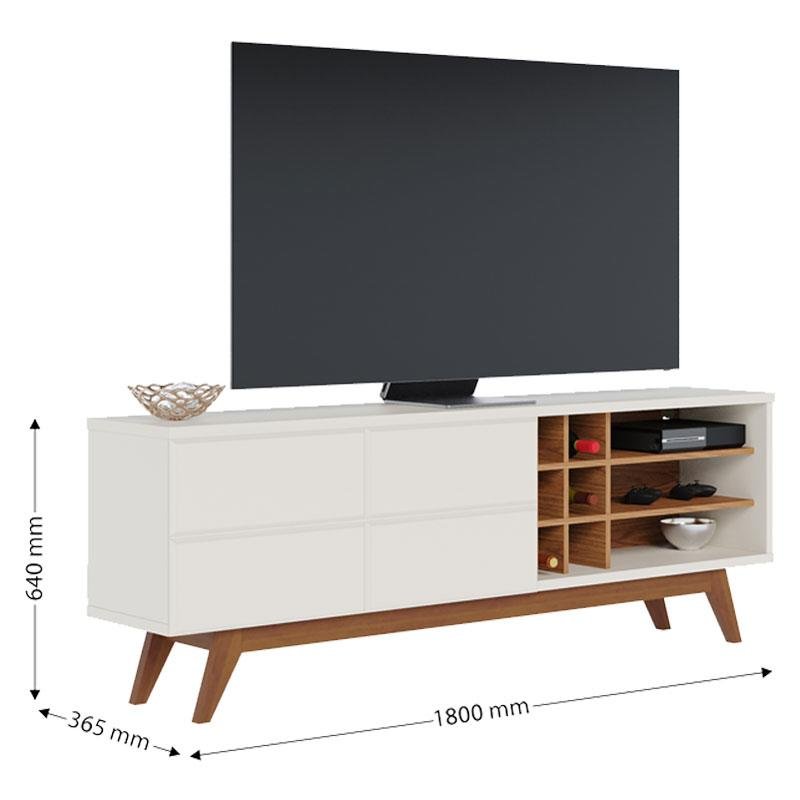 白木 RINKA-BON Rack Bancada Noronha 1.8 Off White Matte Freijó – Colibri