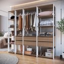 Ver imagem 2 de Guarda Roupa Closet 4 Peças com 2 Cabideiros 6 Gavetas e 11 Nichos Easy