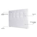 Ver imagem 3 de Cabeceira Estofada Cama Box Casal Fiorella 140cm Corino Branco - Abmaza