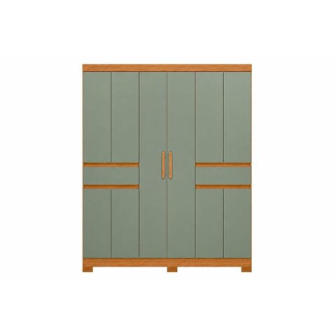 Guarda Roupa Olímpia 10 Portas e 2 Gavetas - Cinamomo Sálvia - Albatroz