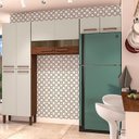 Ver imagem 1 de Kit Cozinha Ambiente Nala 3 Peças Nogueira Off White Ripado - Kits Paraná