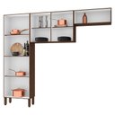 Ver imagem 3 de Kit Cozinha Ambiente Nala 3 Peças Nogueira Off White Ripado - Kits Paraná