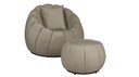 Ver imagem 2 de Kit Poltrona Decorativa C/ Puff + Almofada Concha Veludo Bege - Londrilar