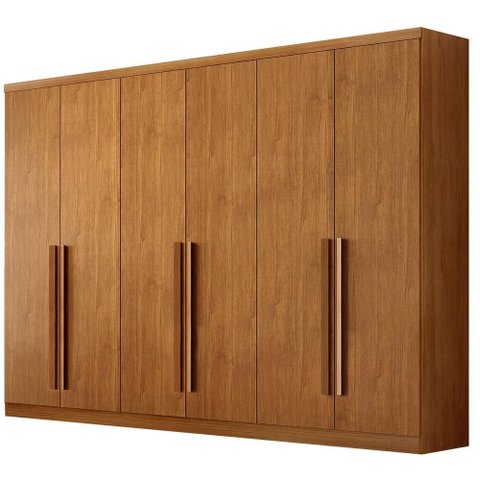 Guarda Roupa Casal Bristol 6 Portas 8 Gavetas Cinamomo - Novo Horizonte