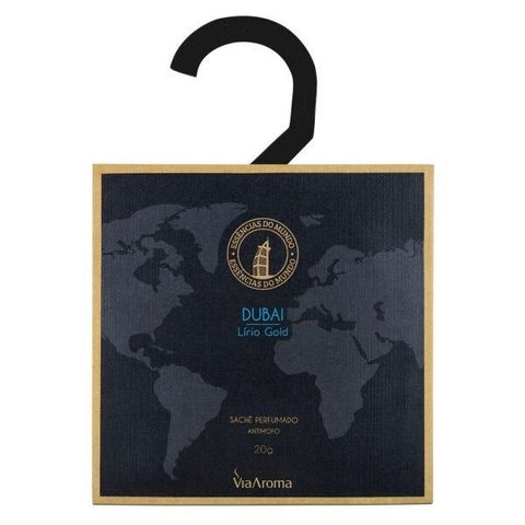 Kit 03 Sachê Mundo Dubai Lírio Gold - 20g - Via Aroma