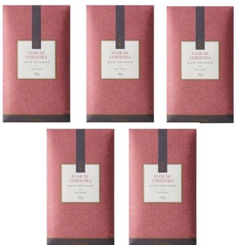 Kit 05 Sachê Perfumado Flor De Cerejeira 10g Via Aroma
