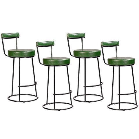 Banqueta Alta 70 Cm Miami Estrutura Metálica e Assento Couríssimo Area Gourmet Churrasqueira Salaone