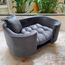 Ver imagem 1 de Sofá Caminha Grande Porte Pet Luxo em Sued Premium:cinza