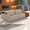 Ver imagem 2 de Sofá Ilha Modular para Sala 252cm com Puff Dublin K01 Linho Bege Sintético Caramelo - Lyam Decor