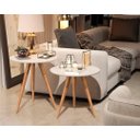 Ver imagem 2 de Conjunto Mesa de Apoio e Lateral Pés Palito Off White