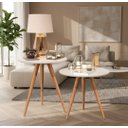 Ver imagem 1 de Conjunto Mesa de Apoio e Lateral Pés Palito Off White