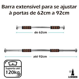 Barra Fixa de Porta para Exercício Flexão Crossfit Treino - 2