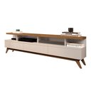 Ver imagem 1 de Rack Vivare Wood 1,80m Off White e Freijó para TV com Nichos e Design Moderno