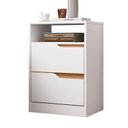 Ver imagem 1 de Mesa de Cabeceira Sole 2 Gavetas Branco/freijó (vistas Flex) - Abz