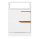 Ver imagem 3 de Mesa de Cabeceira Sole 2 Gavetas Branco/freijó (vistas Flex) - Abz