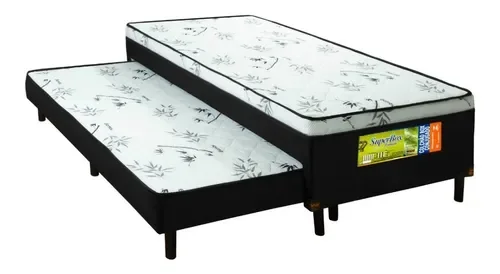 Cama Solteiro Super Box Premium Com Auxiliar Estofado D28 - LV - 2