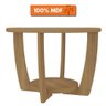 Mesa De Centro Redonda 100% Mdf Tampo Em Vidro Curve Artely Carvalho - 4