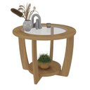 Ver imagem 2 de Mesa De Centro Redonda 100% Mdf Tampo Em Vidro Curve Artely Carvalho