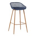 Ver imagem 2 de Kit 2 Banquetas Mônaco Clarice Assento Polipropileno Base Aço com Encosto Fixa Azul Marinho