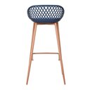 Ver imagem 5 de Kit 2 Banquetas Mônaco Clarice Assento Polipropileno Base Aço com Encosto Fixa Azul Marinho