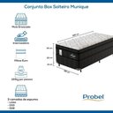 Ver mais imagens de Conjunto Box Solteiro Mola Ensacada Probel Munique (88x188x56cm)