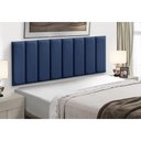 Ver imagem 1 de Kit 7 Cabeceiras Painel Modular Cama Box Casal Veludo Azul Madelina Decor