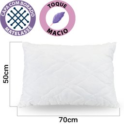 Kit 2 Travesseiros Flocos De Espuma Viscoelástica Antialérgico Macio NASA 50x70x14cm - BF Colchões - 4