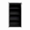 Ver imagem 3 de Armário Alto para Escritório 2 Portas 3 Prateleiras MDP 80cm Cinza Sagrado com Preto F5