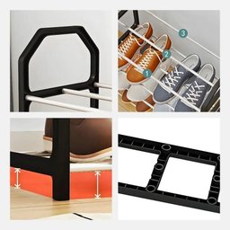 Sapateira Portátil Organizador 4 Prateleiras - Preto - 2