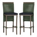 Ver imagem 1 de 2 Banqueta em Alumínio Roma Marrom Corda Náutica Tecido 12 Verde