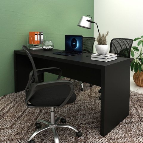 Mesa para Escritório 180cm Me4185 Preto Tecnomobili