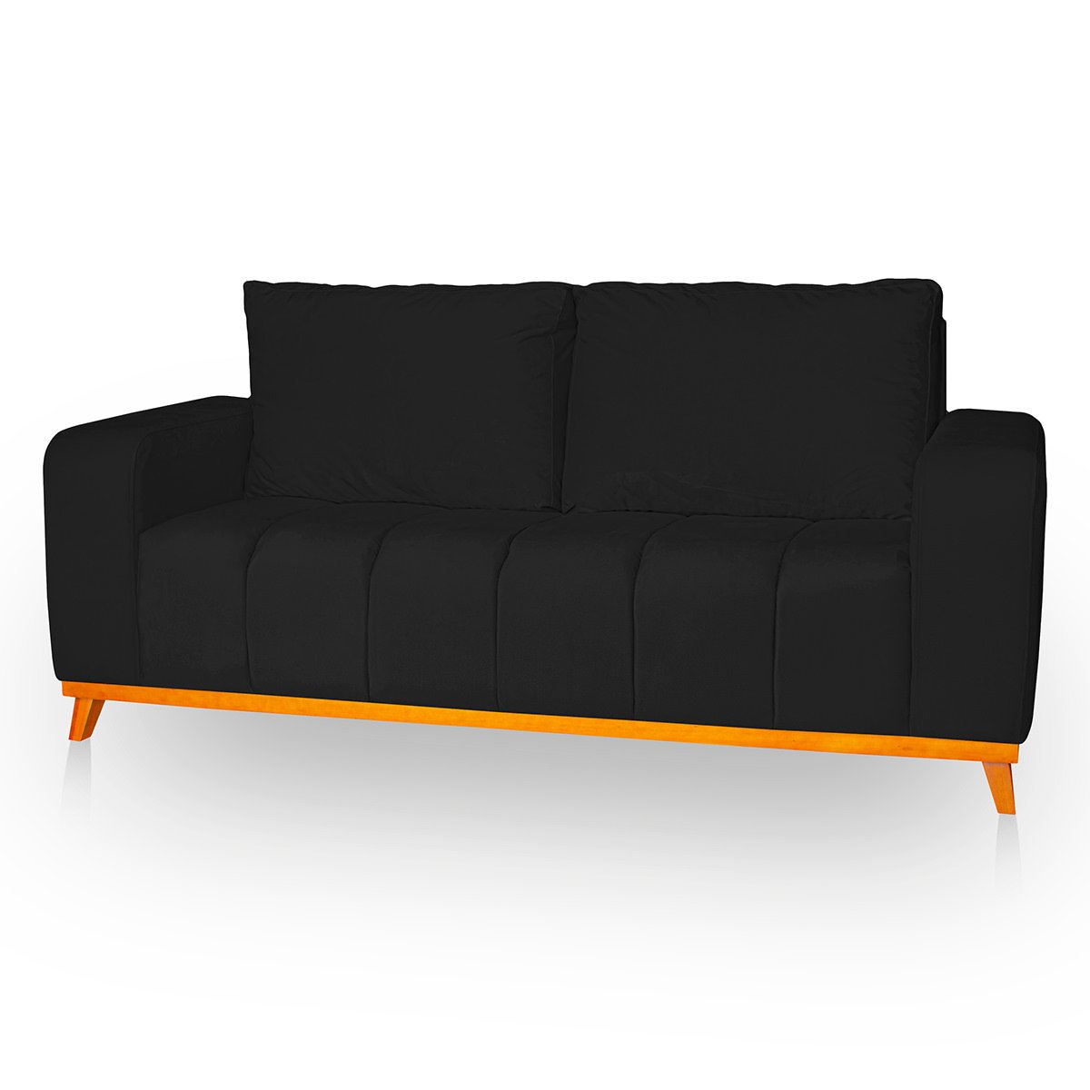 Sofá 3 Lugares Memphis Ultra Conforto em Madeira Maciça e Suede Preto - Jylcrom Jylcrom Store Sofá 3 - 4