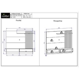Painel Suspenso Tocantins 1.8 P/ Tv 65'' com Detalhes Ripados e Prateleira Off White Freijó - Colibr - 4