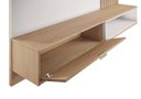 Ver imagem 3 de Painel Suspenso Tocantins 1.8 P/ Tv 65'' com Detalhes Ripados e Prateleira Off White Freijó - Colibr