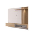 Ver imagem 2 de Painel Suspenso Tocantins 1.8 P/ Tv 65'' com Detalhes Ripados e Prateleira Off White Freijó - Colibr