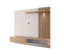 Ver imagem 2 de Painel Suspenso Tocantins 1.8 P/ Tv 65'' com Detalhes Ripados e Prateleira Off White Freijó - Colibr