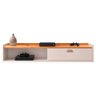 Rack Suspenso Tv 1.20 Home Decor Puxador Concha Nicho Decorativo Sala Quarto - Off White/cinamomo - 1
