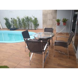 Jogo de Mesa para Varanda e Jardim em Alumínio e Fibra Sintética - 2