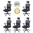 Ver imagem 1 de Kit 5 Cadeiras Escritorio Presidente Ergonômica NR17 Tela Mesh 3317