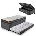 Ver imagem 1 de Bicama Box Baú Solteiro Linho Cinza 88x188 com Colchão Bogotá Molas Ultralastic Inducol