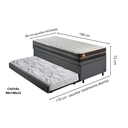 Ver imagem 2 de Bicama Box Baú Solteiro Linho Cinza 88x188 com Colchão Bogotá Molas Ultralastic Inducol