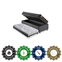 Ver imagem 6 de Bicama Box Baú Solteiro Linho Cinza 88x188 com Colchão Bogotá Molas Ultralastic Inducol